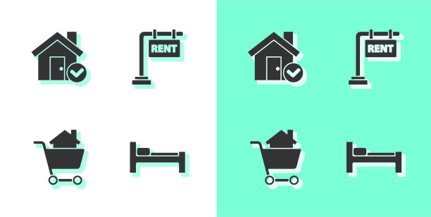 在床上放上检查标记的购物车图片下载