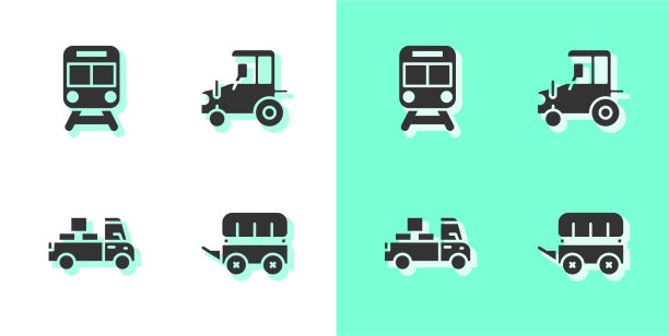 狂野西部的马车队和铁路图片下载