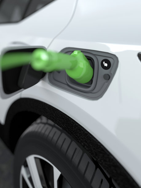 现代电动汽车充电3d渲染图片下载