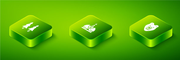 设定等距王冠熊头和圣诞图片下载