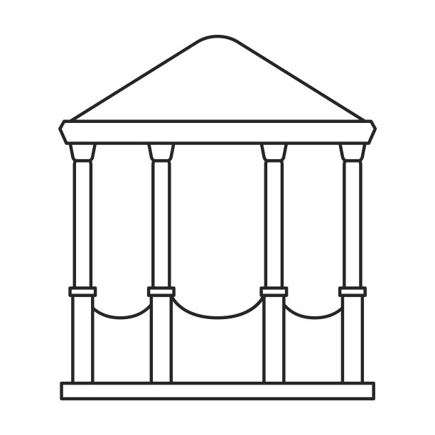 凉亭木制轮廓图标图片下载