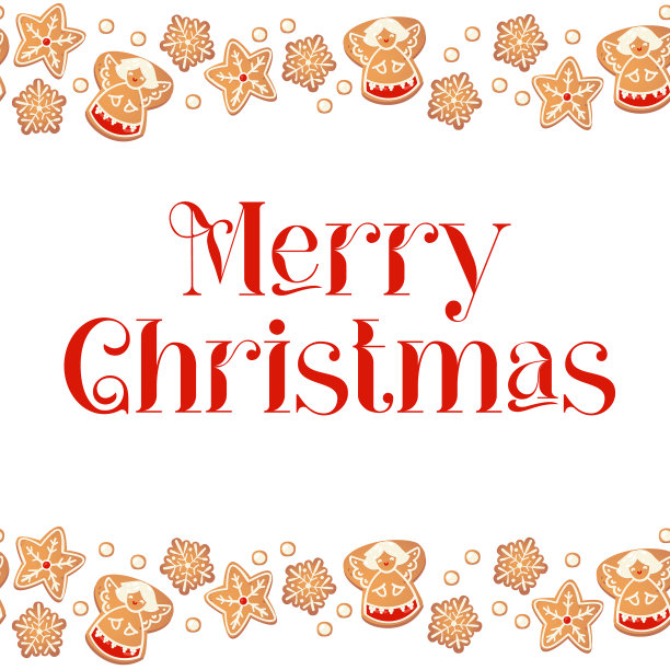 圣诞贺卡和姜饼饼干图片下载