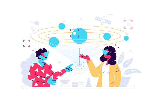 男男女女戴着vr头戴在白色上图片下载