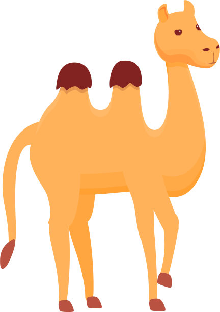非洲骆驼图标卡通风格图片下载