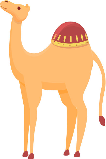 沙丘骆驼图标卡通风格图片下载