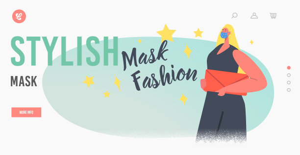 模特穿着时尚的防护面具图片下载