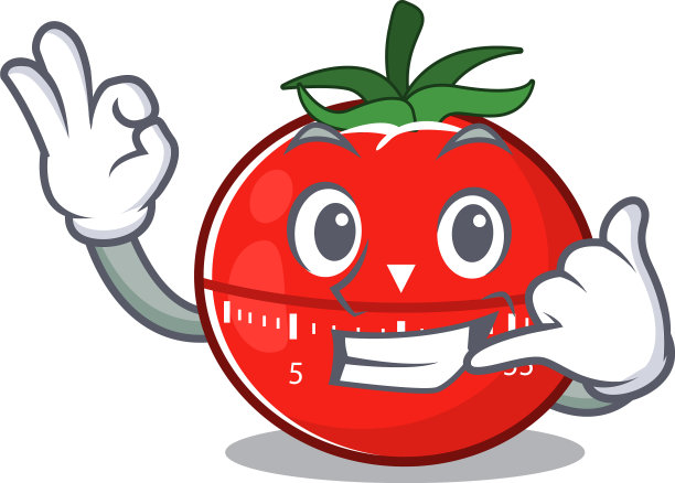 漫画设计的番茄厨房定时器与可爱图片下载