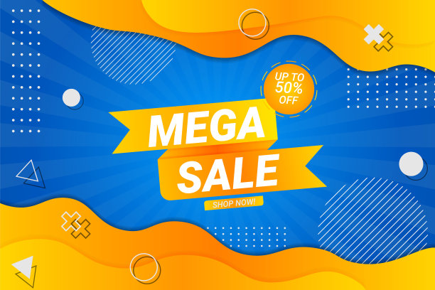 Mega sale banner概念背景动态图片下载