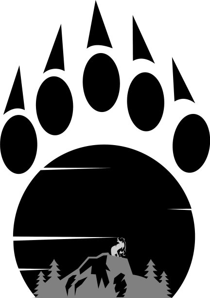 白底熊会徽设计图片下载