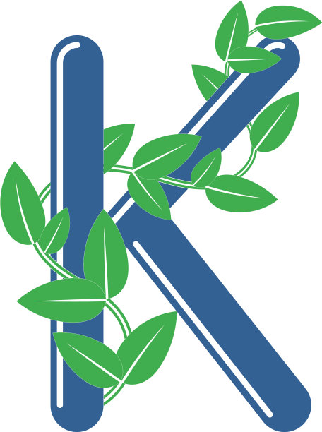 花式字母k，有枝和叶图片下载