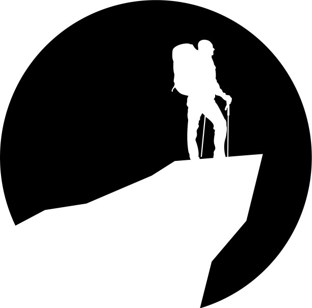 登山者的剪影图片下载