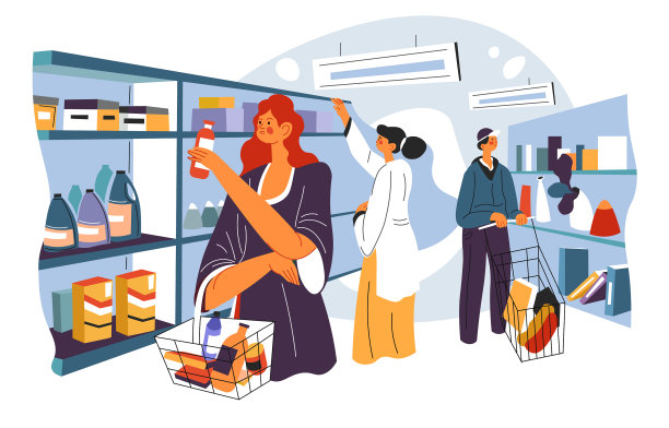 在杂货店购物和购买产品图片下载