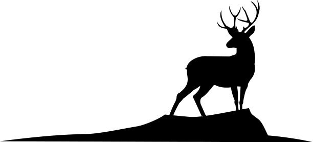 鹿的标志设计剪影鹿站在一个图片下载