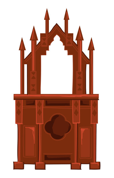 中世纪的祭坛或椅子木制家具图片下载