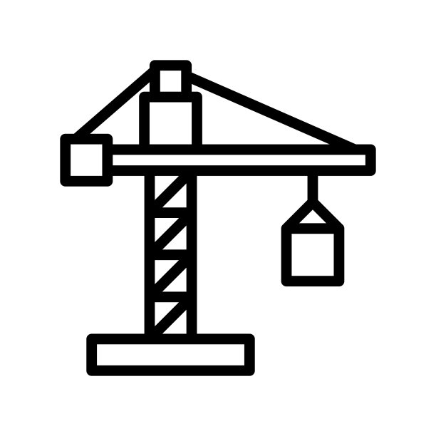 起重机图标在线条风格图片下载