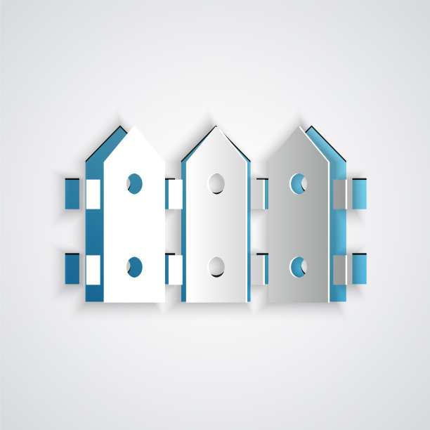 剪纸花园栅栏木制图标孤立上图片下载