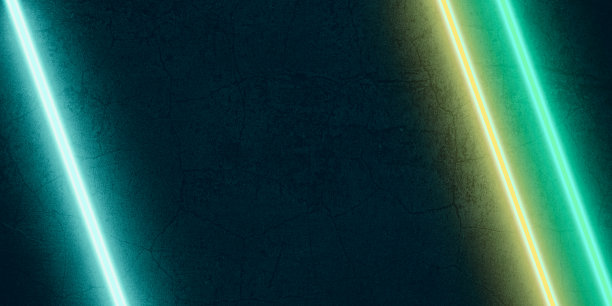 多色激光照射在一个黑色的石头背景3D插图图片下载