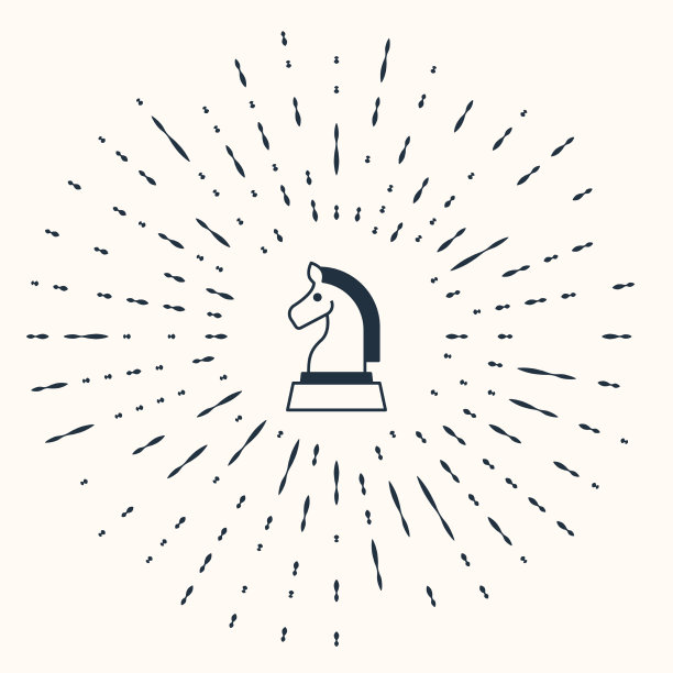 灰色象棋图标孤立在米色背景图片下载