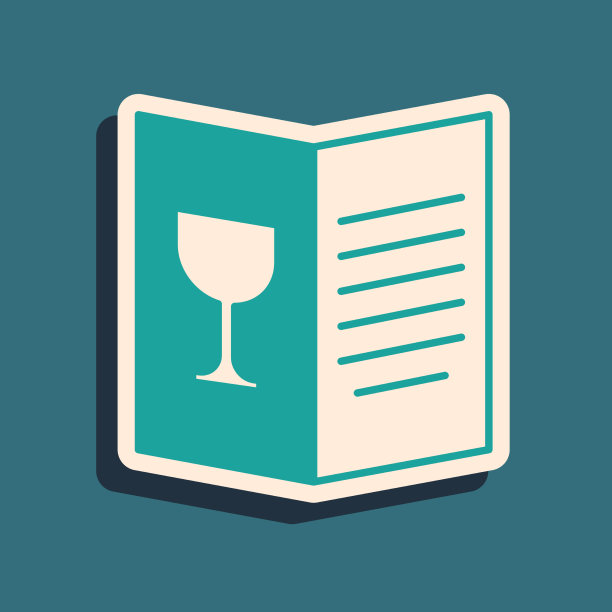 绿色餐厅咖啡厅菜单图标孤立在绿色上图片下载