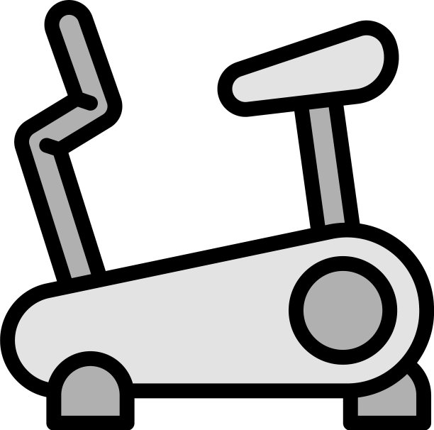 运动自行车图标轮廓风格图片下载