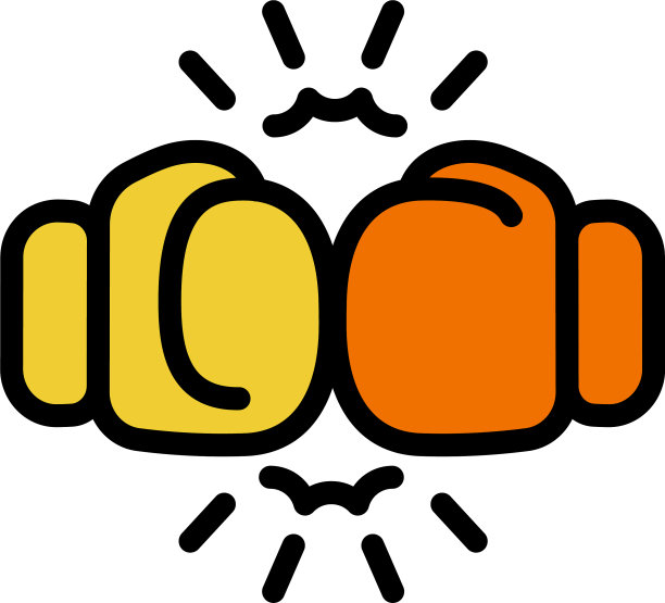 拳击战斗图标轮廓风格图片下载