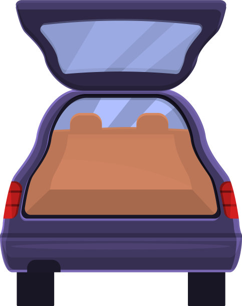 自动后备箱车卡通图标风格图片下载