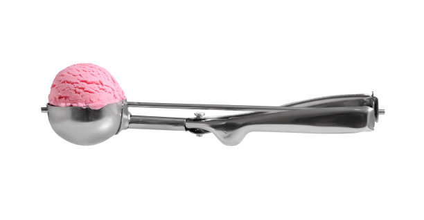 冰淇淋勺孤立在白色背景图片下载