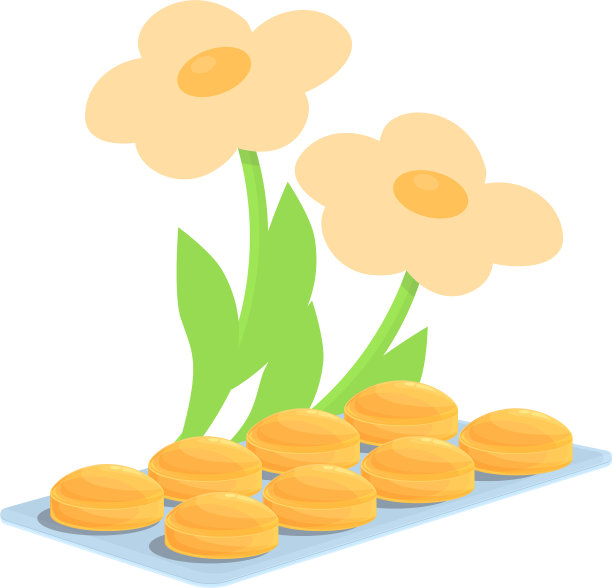 夏日花咳嗽滴图标卡通风格图片下载