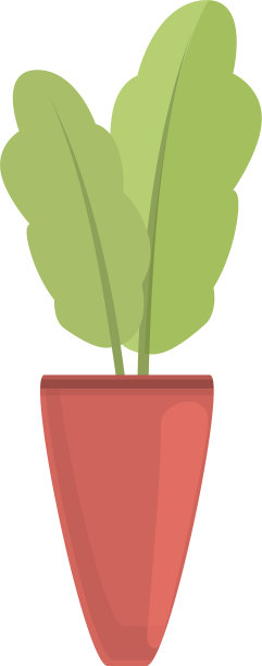 大厅花盆图标卡通风格图片下载