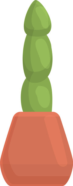 高花盆图标卡通风格图片下载