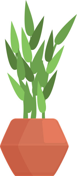 室内盆栽图标卡通风格图片下载