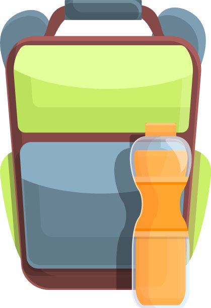 学校早餐苏打水瓶图标卡通风格图片下载