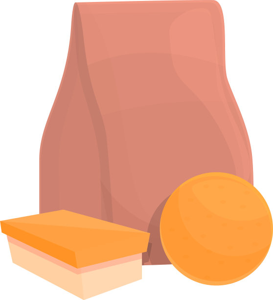 学校早餐橙色图标卡通风格图片下载