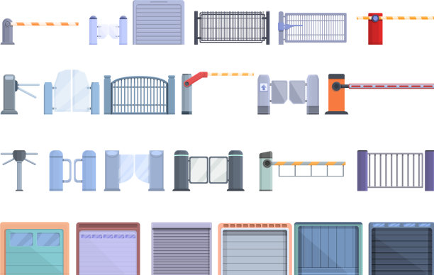 自动门图标设置卡通风格图片下载