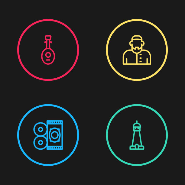 或设传统的地毯清真寺塔线图片下载