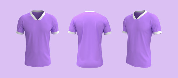 男士短袖t恤模型在前面，侧面和背面的观点图片下载