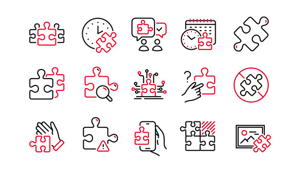 拼图线图标拼图挑战商业图片下载