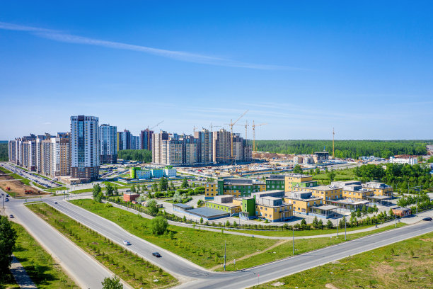 新的高楼大厦。公寓。鸟瞰图。图片下载