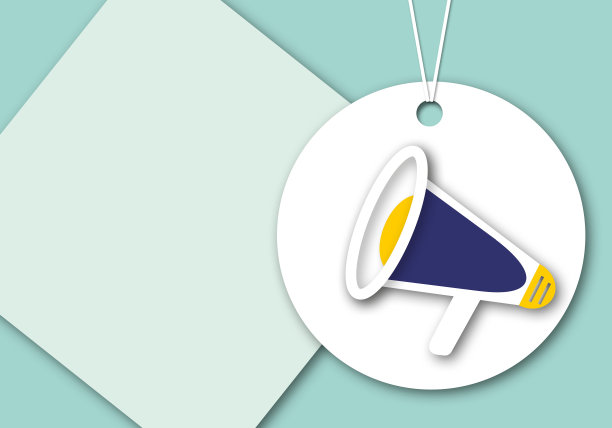 带有白色语音卡的扩音器或扬声器。图片下载