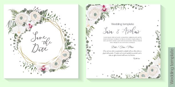 矢量花框架为一张明信片图片下载