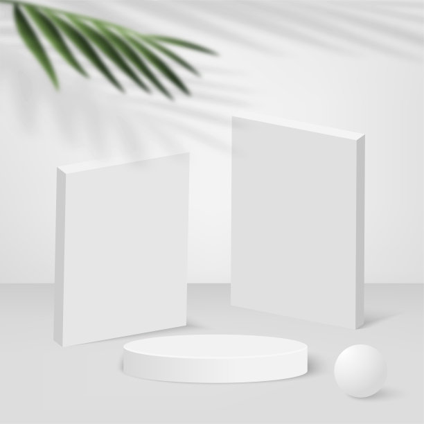 抽象背景与白色几何3d讲台。矢量图图片下载