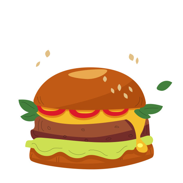 现实的大汉堡在白色的背景-向量图片下载