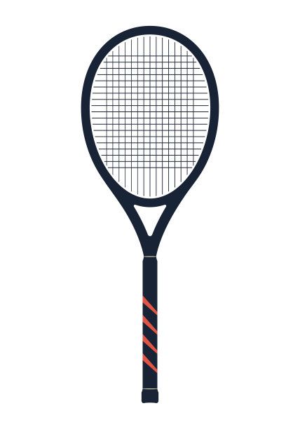 网球拍孤立的白色背景。图片下载