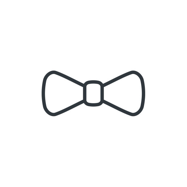 蝴蝶结丝带线图标领带平黑色蝴蝶结图片下载