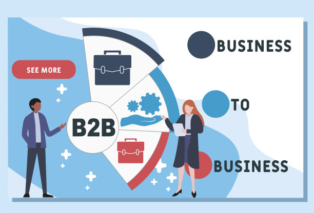 矢量网站设计模板。B2B -企业对企业的缩写图片下载