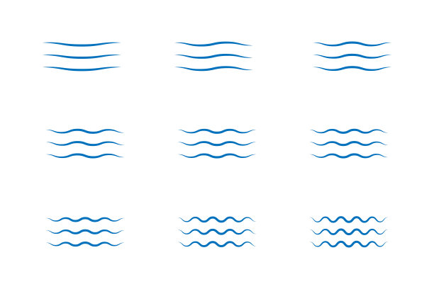 波浪图标上的白色背景。矢量图图片下载