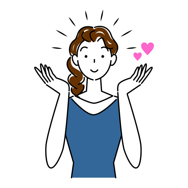 微笑的可爱女人插画：对各种护发措施的结果感到满意图片下载