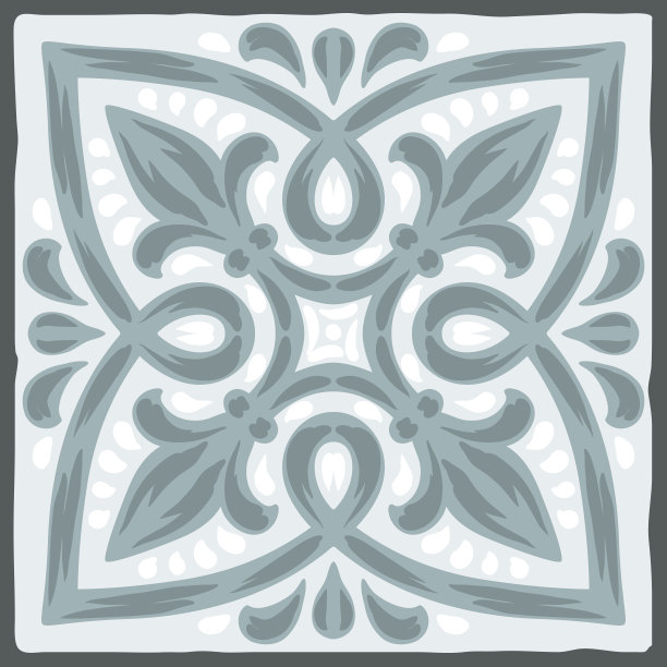 葡萄牙阿祖莱霍瓷砖图案。地中海传统装饰。意大利陶器或西班牙陶器。图片下载