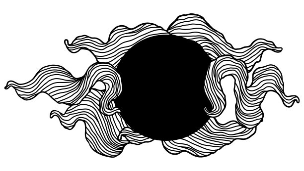 背景与波浪线卷曲。黑白条纹黑白纹理。波浪抽象的头发。图片下载