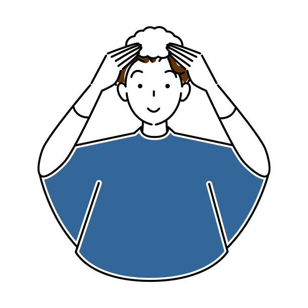 护发：泡沫染发剂，DIY染发，女性简单插画图片下载